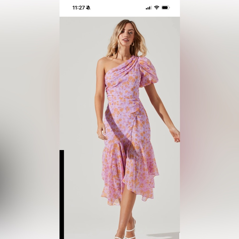 ‼️ ASTR Santorini One Shoulder Midi Dress